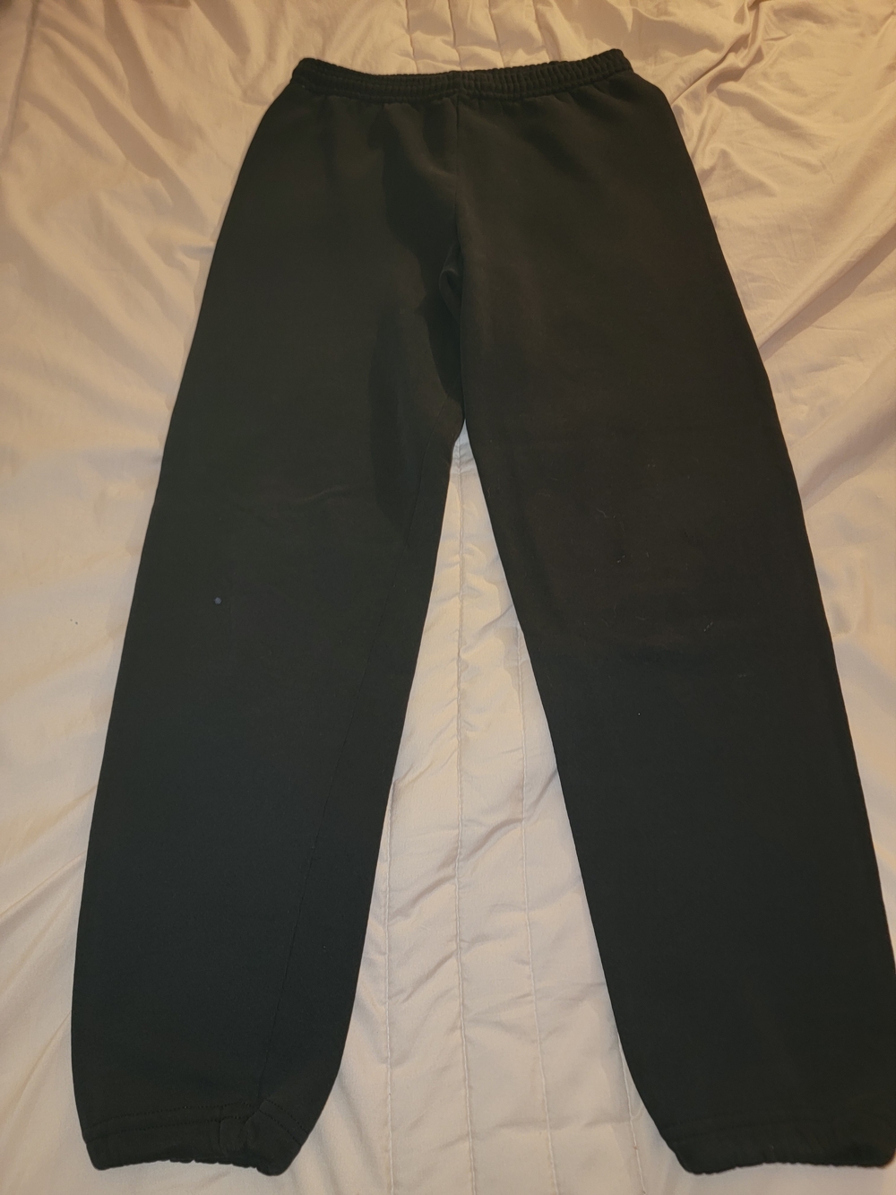Woman's Black Elastic-Waist Sweatpants